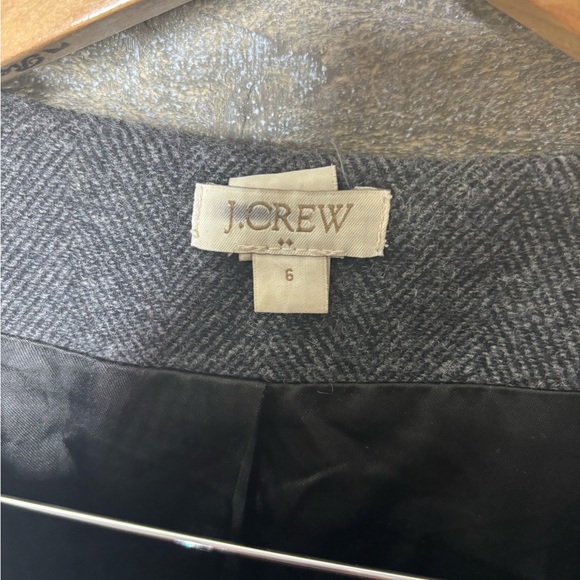 J Crew wool blend grey button up winter coat - Picture 2 of 4
